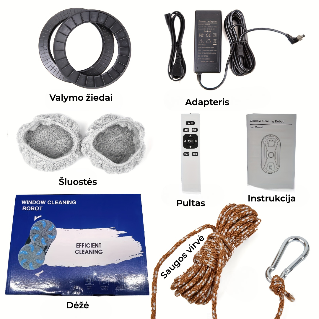 PuRuikiai™ išmanusis automatinis langų valymo robotas