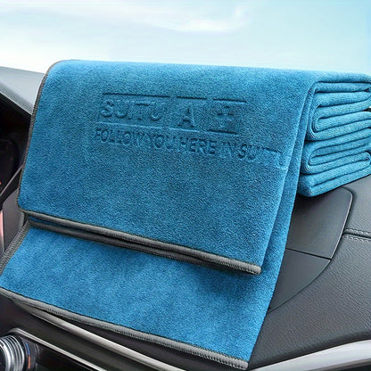 Super Absorbent Microfiber Car Cleaning Cloth  Extra Thickened Design  Stripeless Wipe for Interior Glass and Dashboard